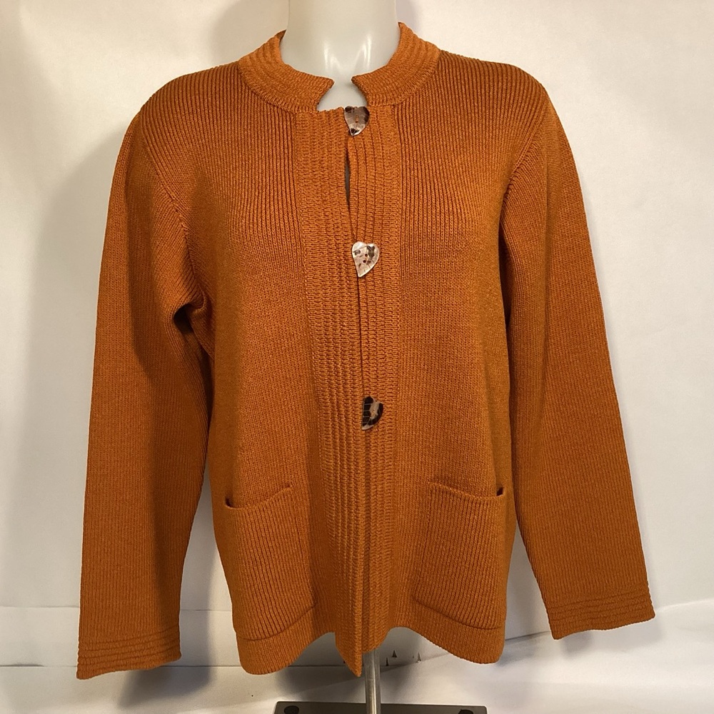 Anne Pedersen vintage Cardigan Sweater Womens size medium made in USA wool blend